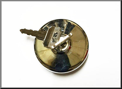 Tankdop met sleutel (chroom) – Renault 12 –Renault 15 - Renault 17 - Renault 16 -  OEM 7700522830A