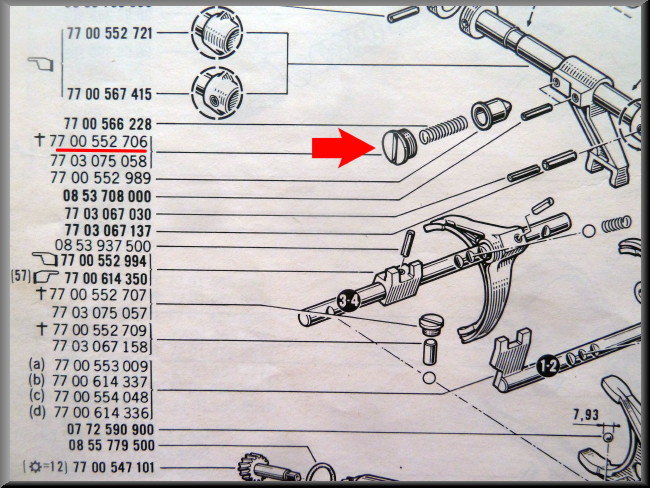 Opsluitbout arreteer inrichting – Renault 16 – OEM 7700552706