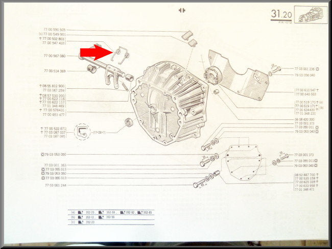 Veer koppelingsvork – Renault 12 – Renault 15 - Renault 17 - Renault 16 - OEM 7700547433