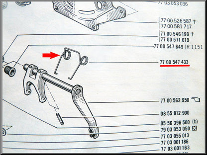 Fourchette d'embrayage à ressort.