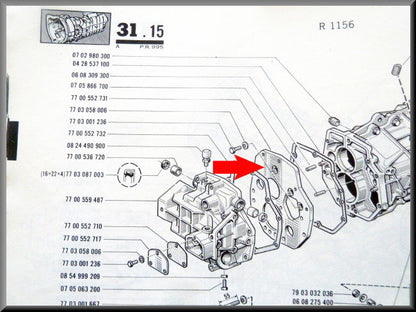 Intermediate plate (5 gear) – Renault 16 – OEM 7700552731