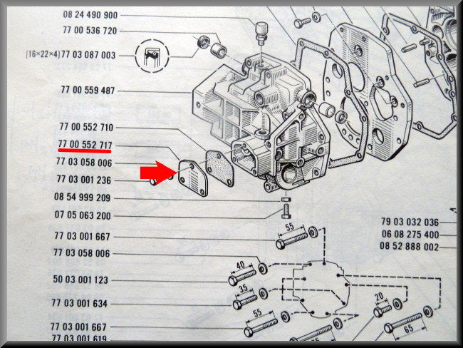 Afsluitplaatje einddeksel (5 bak) – Renault 16 – OEM 7700552717
