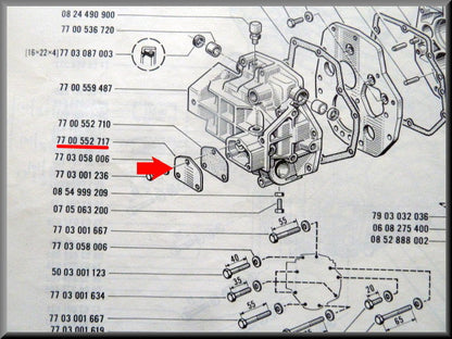 Afsluitplaatje einddeksel (5 bak) – Renault 16 – OEM 7700552717