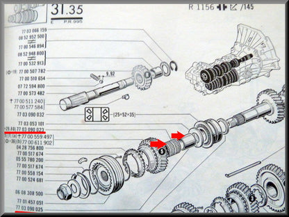 Naaldlager en geleidebus (385 bak) 29-32-29,8 mm – Renault 16 – OEM 7703090023 / 7703090025