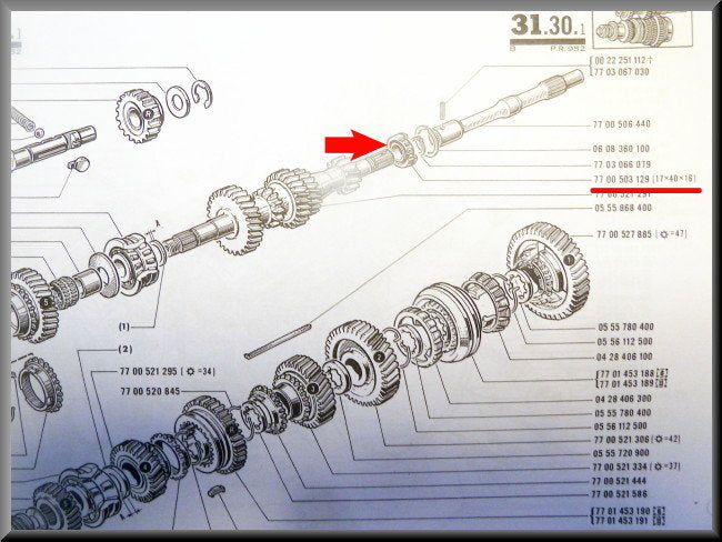 End bearing primary shaft (17-40-16 mm) – Renault 12 Gordini – Renault 17 - Renault 16 - OEM 7700503129 / 7703090021