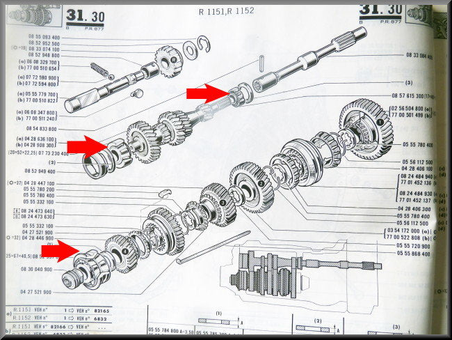 Complete bearing set (336 gearbox) – Renault 16