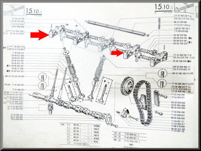 Axe de culbuteurs (avec alésage) – Renault 16 TX, TS – OEM 7701450290