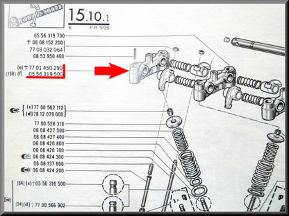 Axe de culbuteurs (avec alésage) – Renault 16 TX, TS – OEM 7701450290
