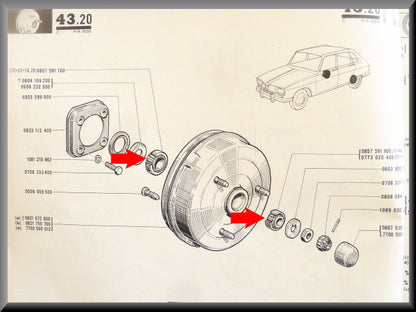 Wheel bearing set for rear axle (25x52x16.25 inner dimension 7x40x13.25 outer dimension) – Renault 16 L – OEM 0857591700 / 0857591600