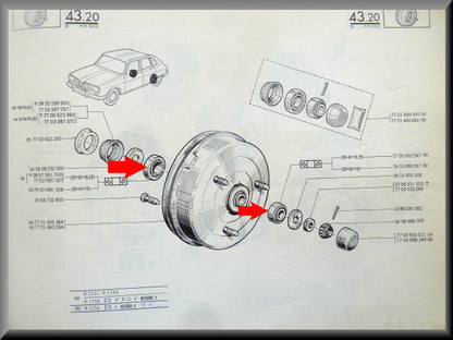Wheel bearing set for the rear axle (25x52x16.25 inner dimension 20x47x15.25 outer dimension) – Renault 16 (1968-1977) – OEM 7703090167 / 7700502547