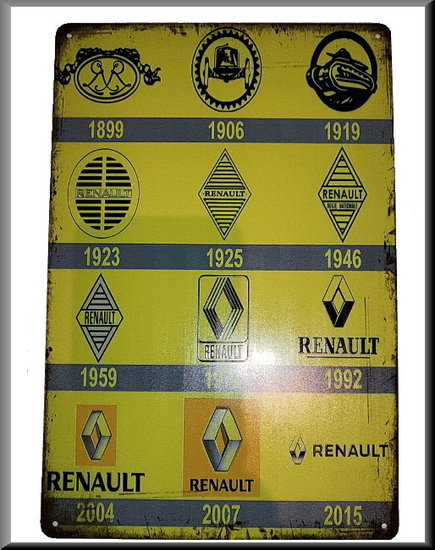 Plaque métal avec logos Renault (20x30cm) – Renault 12