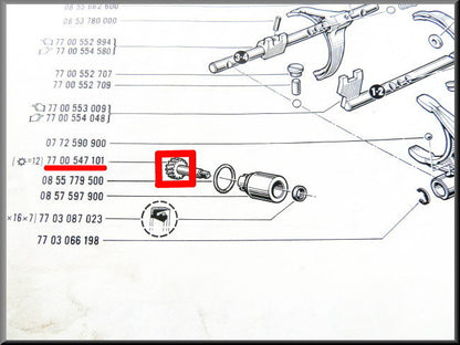 Speedometer cable gear (5-speed) – Renault 16 – OEM 7700547101A