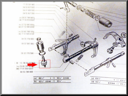 Tandwiel aandrijving snelheidsmeter kabel (4 bak) – Renault 16 – Lotus Europa - OEM 0830051900A