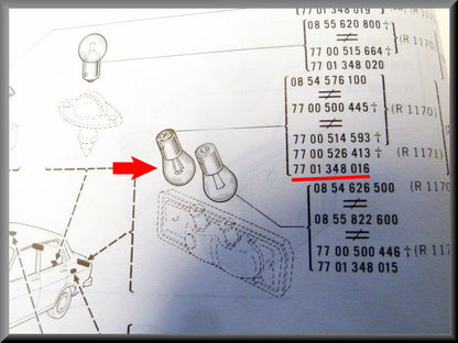 Lampje rem en dimlicht (21 5 Watt) – Renault 12 Renault 15 - Renault 17 - Renault 16 -– OEM 7701348016