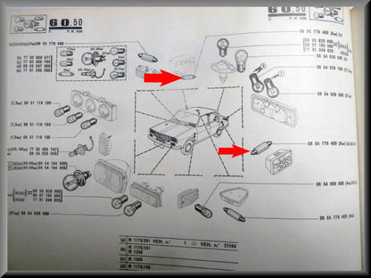 Lampje kofferbak en leesverlichting (5 Watt) – Renault 12 – Renault 15 - Renault 17 - Renault 16 - OEM 7701348019