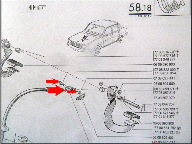 Revisieset koppelingskabel houder – Renault 12 - Renault 15 - Renault 17 - Renault 16 – OEM 7700540032
