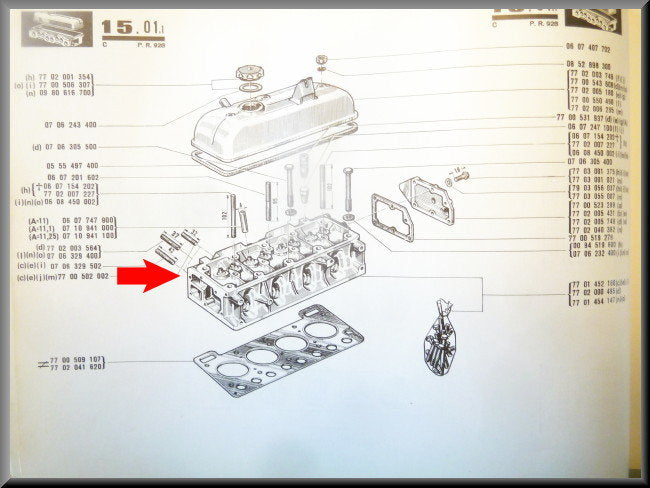 Cylinder head (reconditioned Excl: 300 euro deposit for exchange) – Renault 12 – Renault 15 - Estafette - Renault 5 - OEM 7701452160