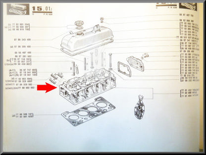 Cylinder head (reconditioned Excl: 300 euro deposit for exchange) – Renault 12 – Renault 15 - Estafette - Renault 5 - OEM 7701452160