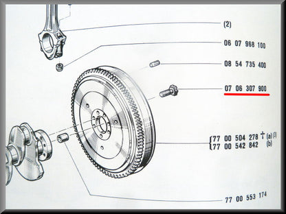 Flywheel bolt M9 x 1.0 – Renault 12 – Renault 15 - Renault 17 - Renault 16 - OEM 0706307900