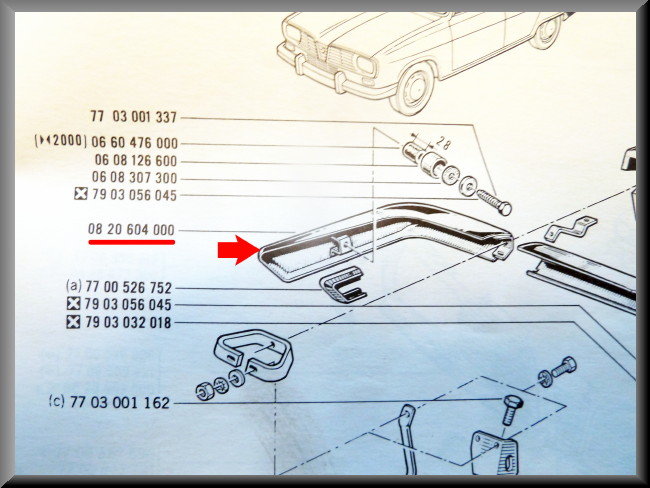 Angle de pare-chocs arrière droit – Renault 16 – OEM 0820604000 (occasion) – Used