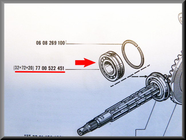 Pignonas lager (72-32-20/21 mm) – Renault 12 Gordini – Renault 17 Gordini - OEM 7700522451