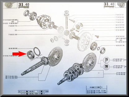 Pignonas lager (72-32-20/21 mm) – Renault 12 Gordini – Renault 17 Gordini - OEM 7700522451