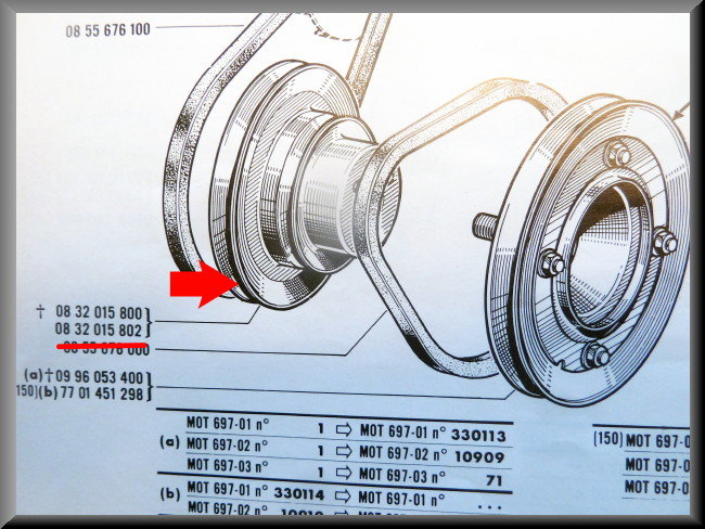 Waterpomp poelie diameter 13,8 cm – Renault 16 – OEM 0832025802