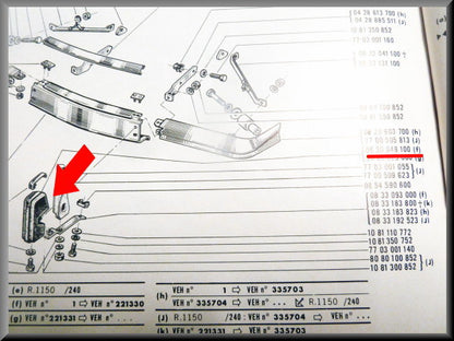 Bumperbuffer voorzijde links (met opening voor de sierstrip) – Renault 16 L – OEM 0830048100