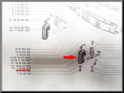 Bumperbuffer voorzijde links R16 TS (met opening voor de sierstrip).