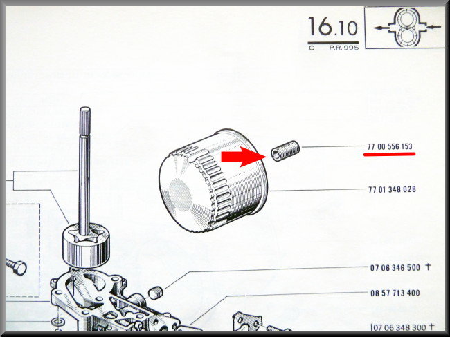 Draadeind oliefilter – Renault 16 – OEM 7700556153