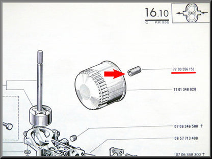 Draadeind oliefilter – Renault 16 – OEM 7700556153