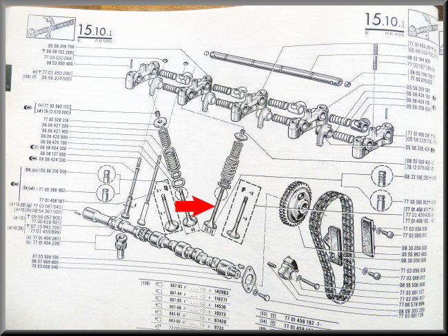 Soupape d'échappement (3 encoches) – Renault 16 TS – OEM 0833196200