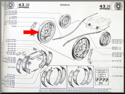 Plaque de maintien gauche (Bendix) – Renault 16 L (1150) – OEM 0870507200