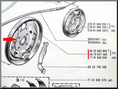 Remankerplaat rechts (Bendix) – Renault 16 L (1150) – OEM 0870507300