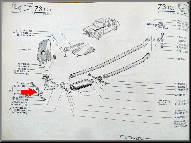 Exhaust clamp – Renault 16 TS – OEM 7700505189