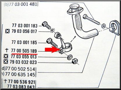 Exhaust clamp – Renault 16 TS – OEM 7700505189