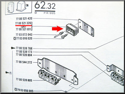 Aansluitbloc – Renault 16 – OEM 7700521326
