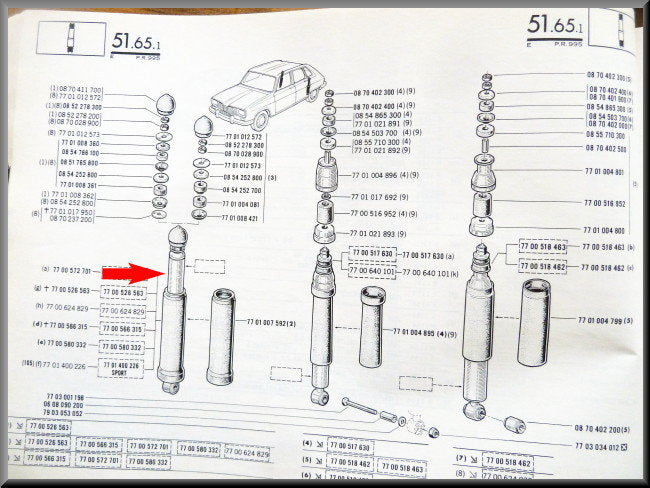 Schokdempers achterzijde – Renault 16 TX – OEM 7700580332