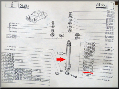 Schokdempers voorzijde – Renault 16 TX – OEM 7700640100A