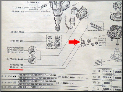 Revisieset ontstekingsunit Ducellier – Renault 16 – OEM 7701200740