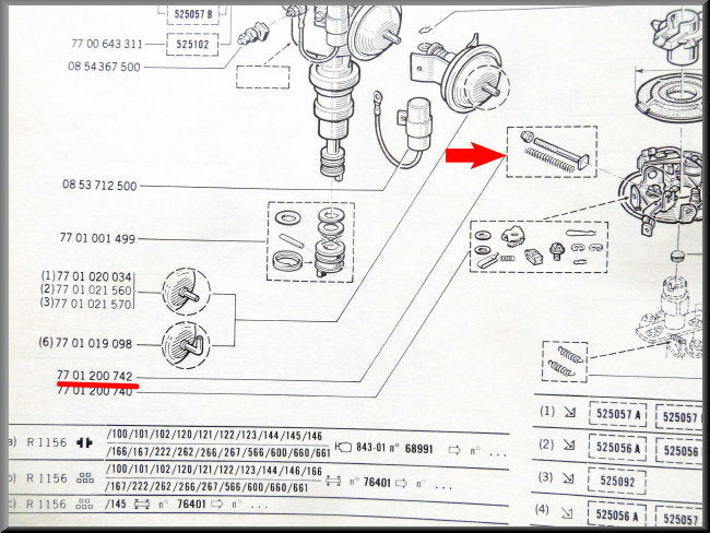 Afstelset ontstekingsunit Ducellier – Renault 16 – OEM 7701200742