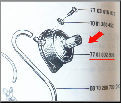 Voetpomp ruitenwisser – Renault 4 - Renault 12 – Renault 16 - Renault diverse - OEM 7701002908