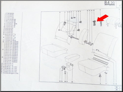 Headrest guide - Renault 12 - Renault 16 - Renault various - OEM 7700553787