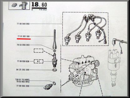 Bougie verlengstuk – Renault 12 Gordini –  Renault 17 - Renault 16 - OEM 7701001168
