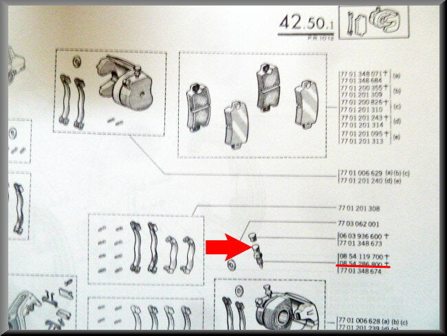 Bleeding nipple brake caliper and master cylinder – Renault 12 – Renault 15 - Renault 17 - Renault 16 - OEM 0854119700