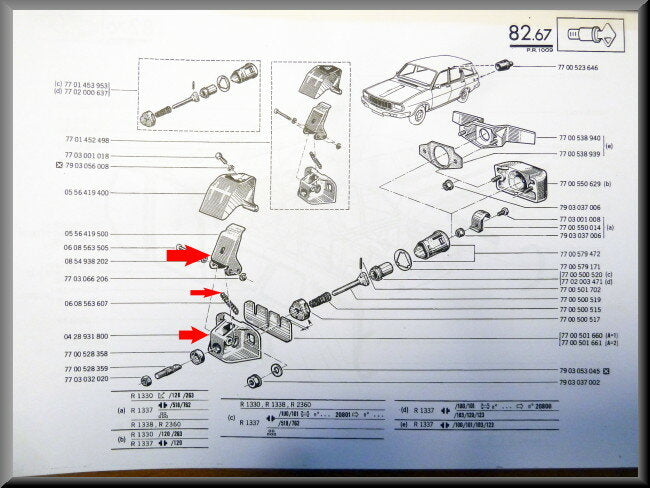 Achterklep slotvanger – Renault 12 Break– OEM 0428931800