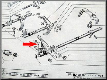 Schakelvork 5e versnelling – Renault 16 – OEM 7700552730