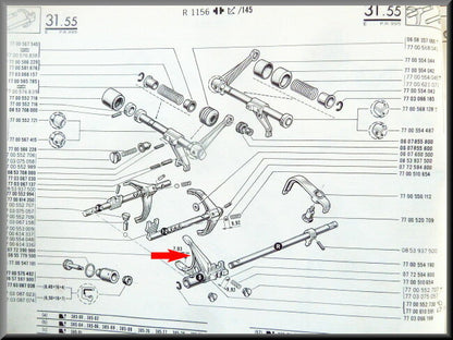 Schakelvork 5e versnelling – Renault 16 – OEM 7700552730