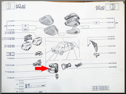 Capuchon de protection contacteur démarreur avec éclairage – Renault 16 TS – OEM 7700502464