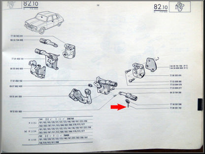 Goupille de verrouillage cylindre de serrure – Renault 16 – OEM 7700501702 / 0853711000